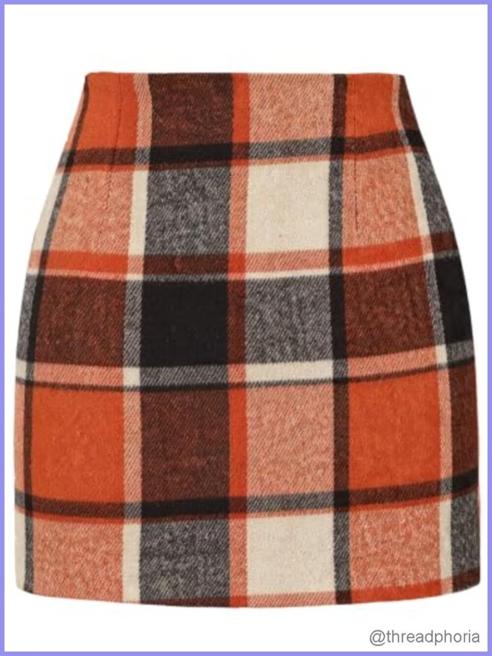 Women's Plaid High Waisted Pencil Mini Skirt with Side Zipper